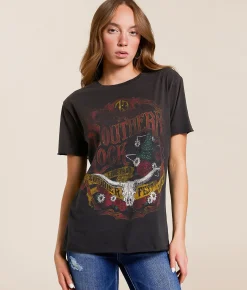 Tops | Affliction American Customs Southern Rock T-Shirt Black Charcoal Pigment