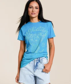 Tops | Affliction American Customs Vintage Oil T-Shirt Ibiza Blue Reactive