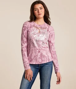 Tops | Affliction American Customs Wheel Wing T-Shirt Light Pink Reactive