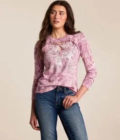 Tops | Affliction American Customs Wheel Wing T-Shirt Light Pink Reactive