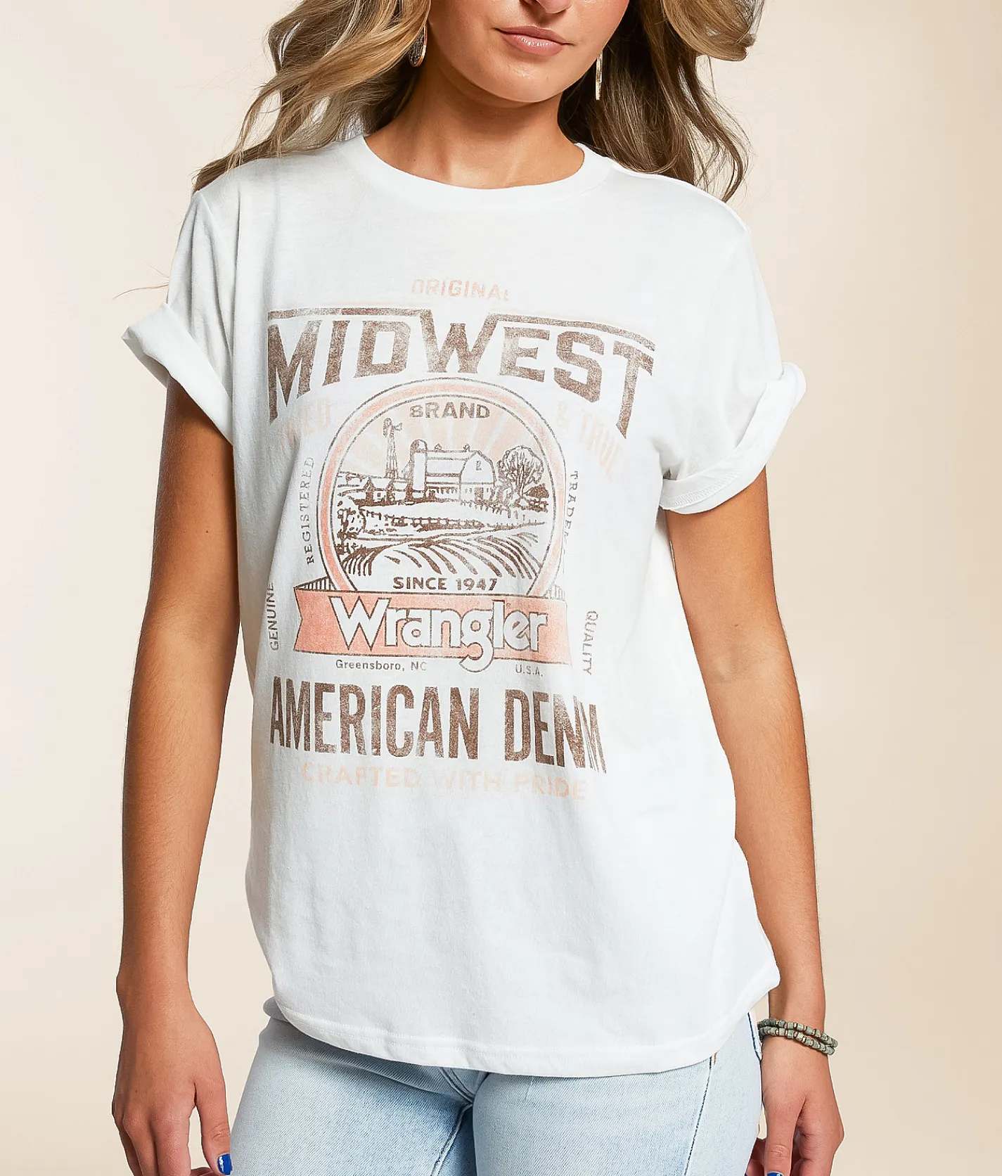 Wrangler® American Dream T-Shirt Bright White Heather New