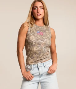 Modish Rebel American Flag Tank Top Camo