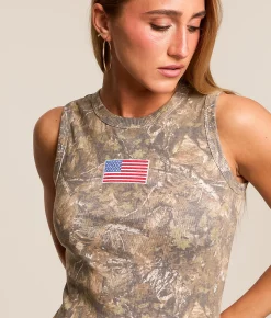 Modish Rebel American Flag Tank Top Camo