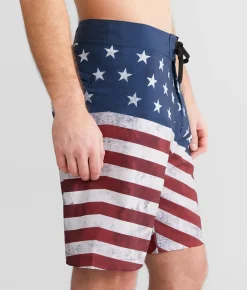 Howitzer American Flag Stretch Boardshort White Multi Hot