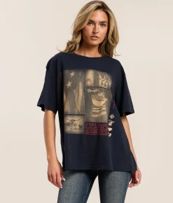 Tops | Wrangler® American Heritage Oversized T-Shirt Dark Sapphire