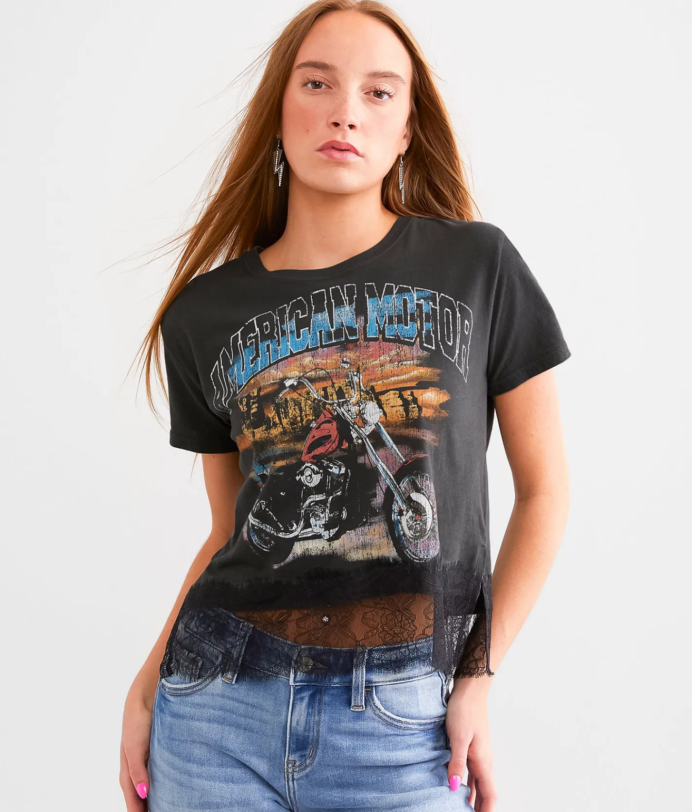 Tops | Goodie Two Sleeves American Motor T-Shirt Black