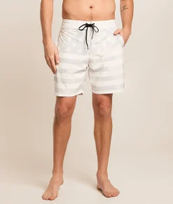 Bottoms|Swimwear | Howitzer American Pride Stretch Boardshort White