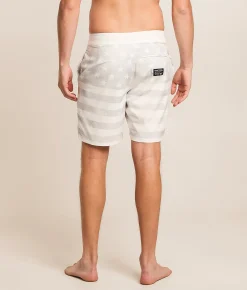 Bottoms|Swimwear | Howitzer American Pride Stretch Boardshort White