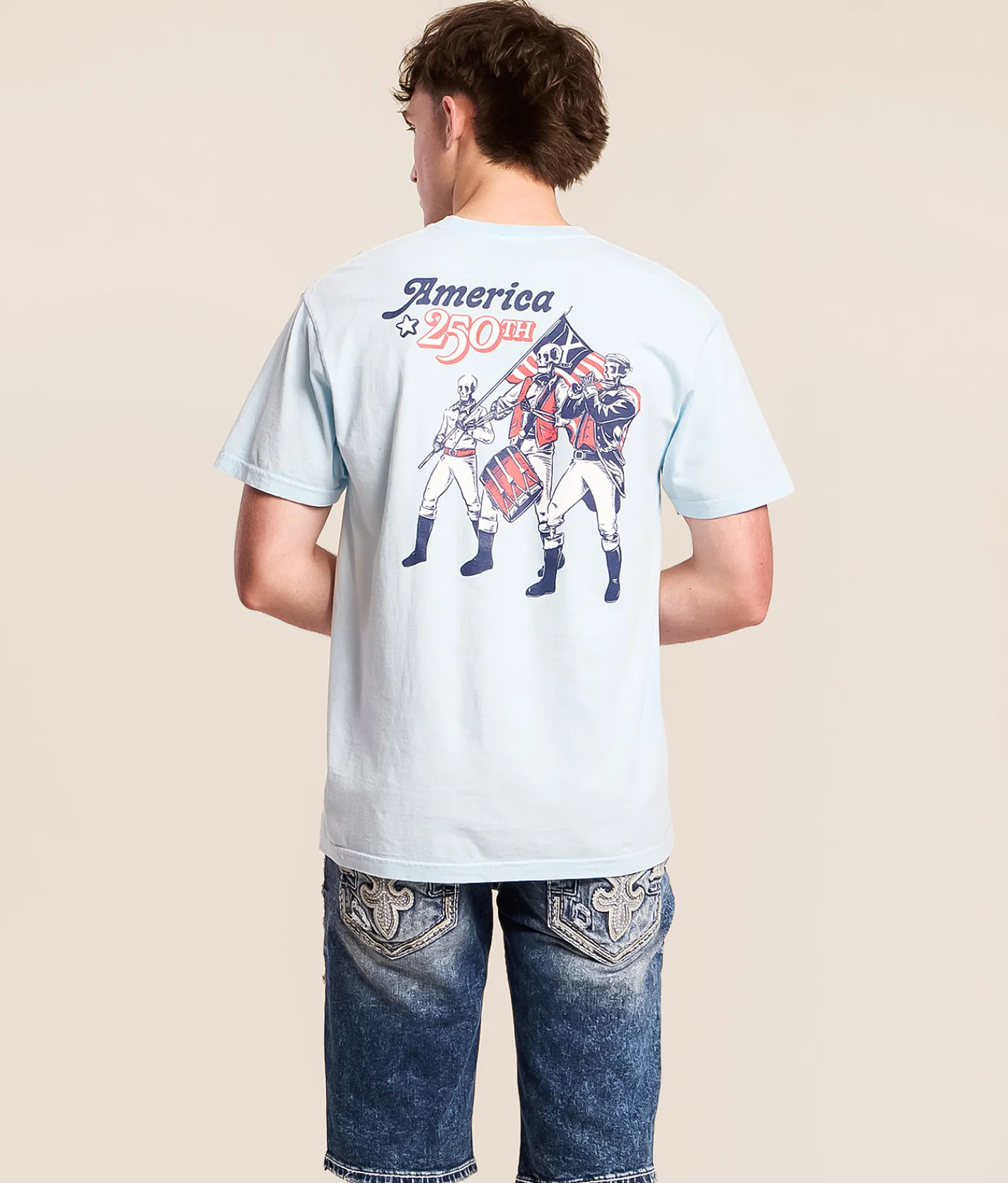 Graphic T-Shirts | Old Row American 250 T-Shirt Chambray