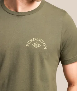 Tops|Graphic T-Shirts | Pendleton American Western T-Shirt Olive Ivory