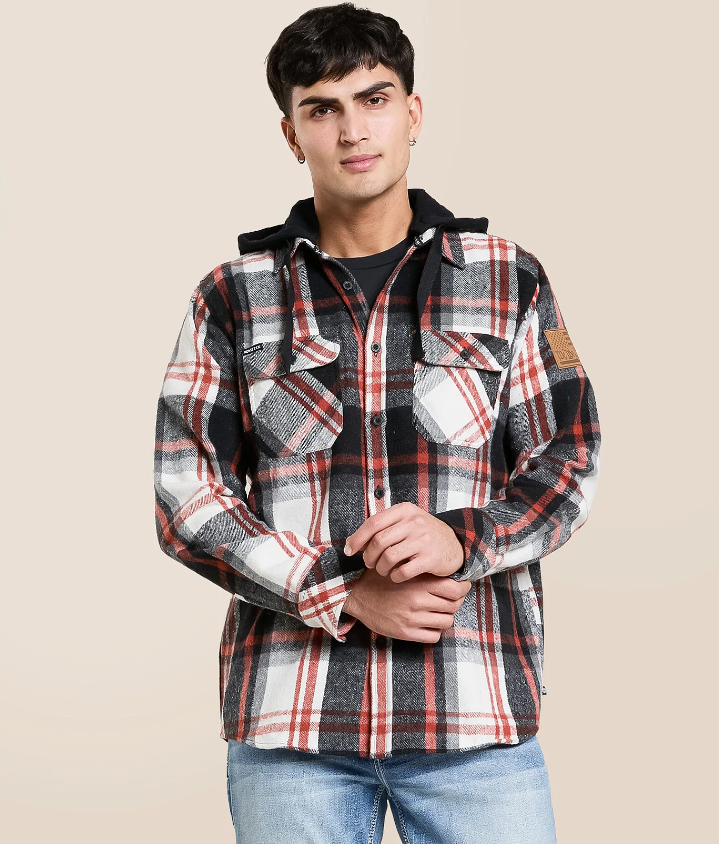 Howitzer Ammunition Hooded Flannel Shirt Plaid Multi Discount