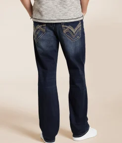 Salvage Anarchy Straight Stretch Jean Crimson Cascade New