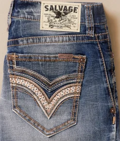 Salvage Anarchy Straight Stretch Jean Glacier Bay Discount