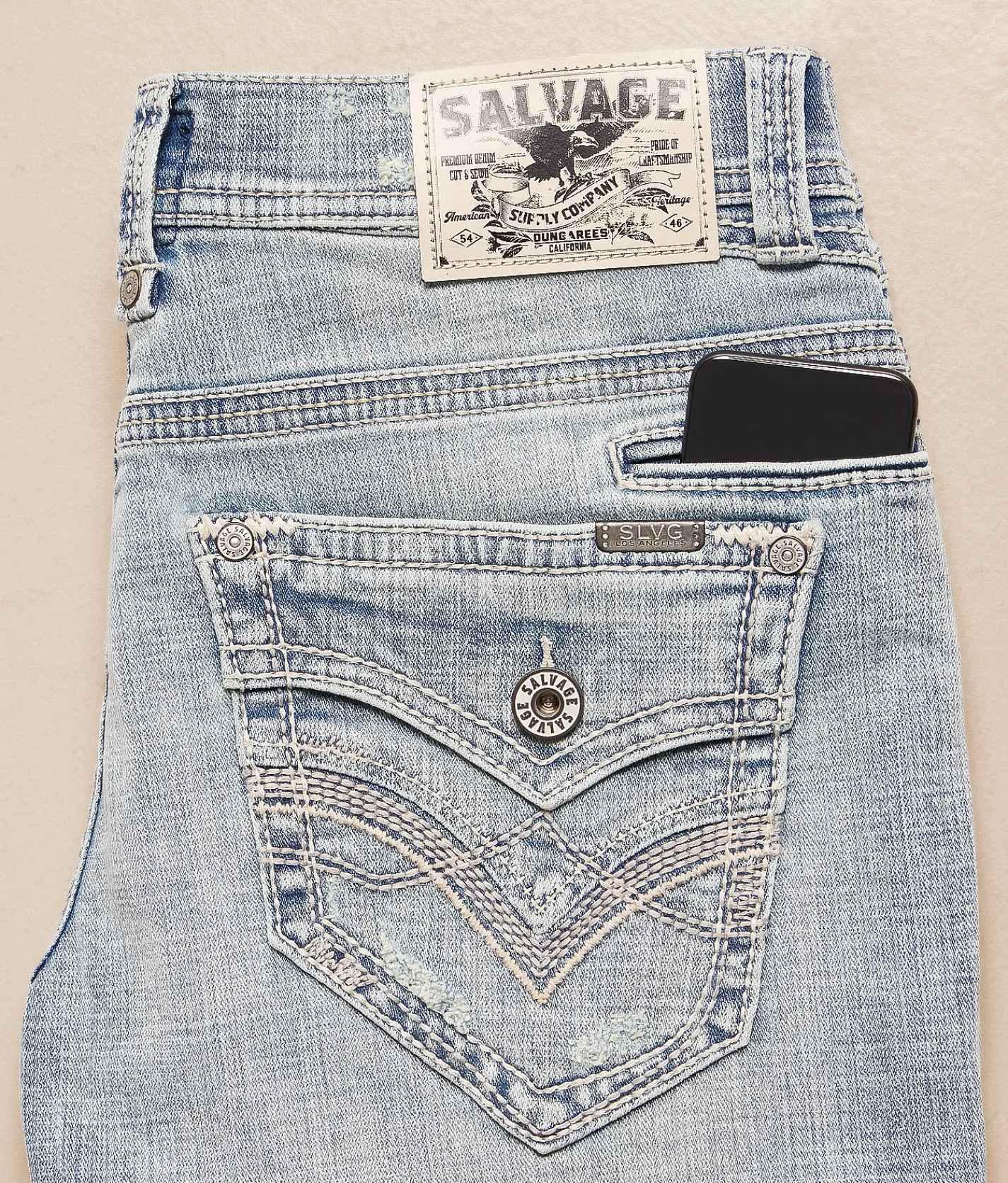 Salvage Anarchy Straight Stretch Jean Grand Canyon Discount