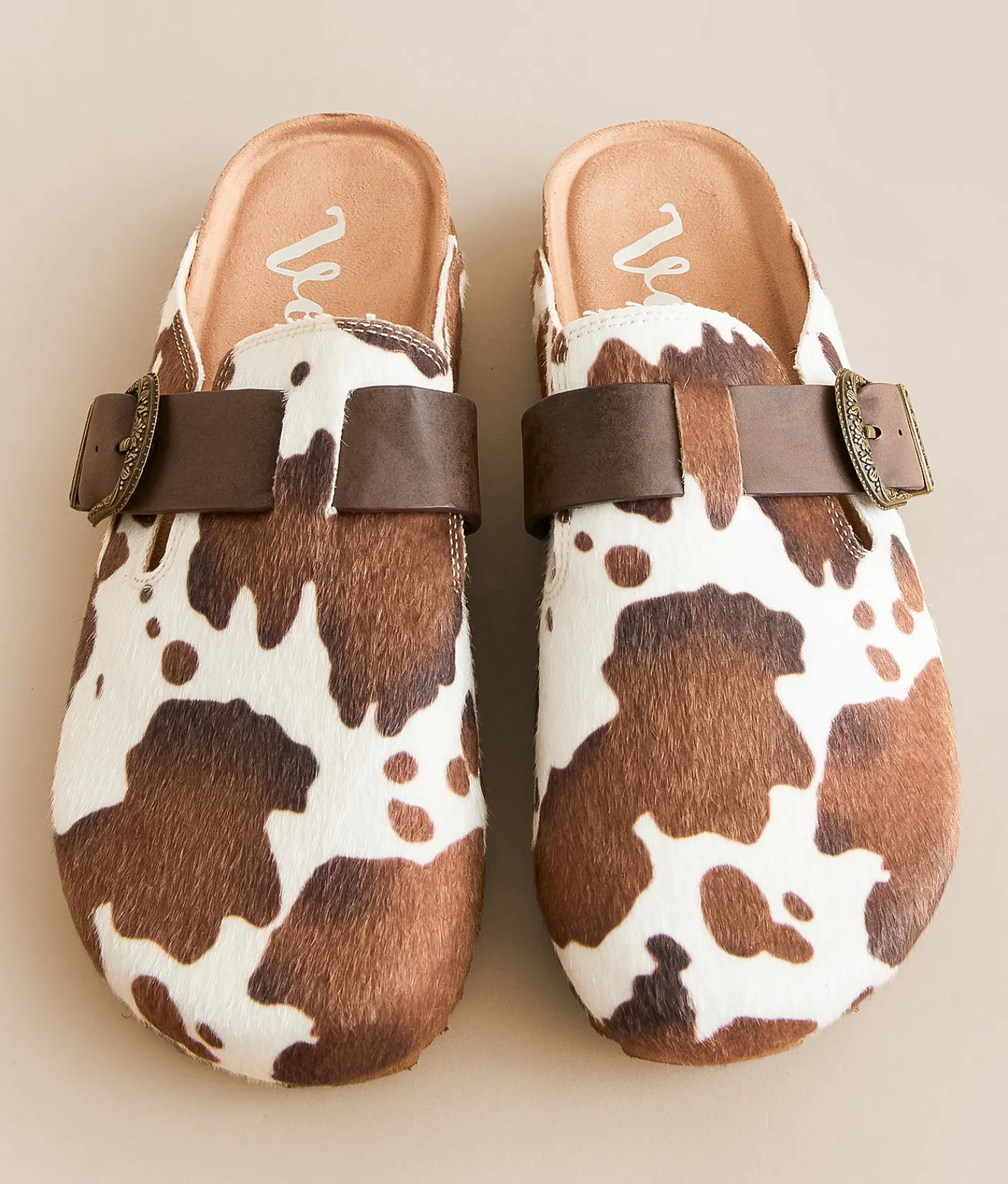 Shoes | Very G Andi Cow Print Mule Tan
