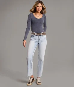 Bottoms | BKE Andi Cropped Straight Stretch Jean Senger 3