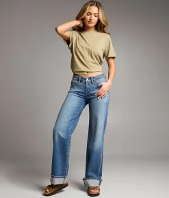 Jeans|Bke Jeans | BKE Andi Wide Leg Stretch Cuffed Jean Maronge