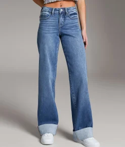 BKE Andi Wide Leg Stretch Cuffed Jean Shelton Outlet