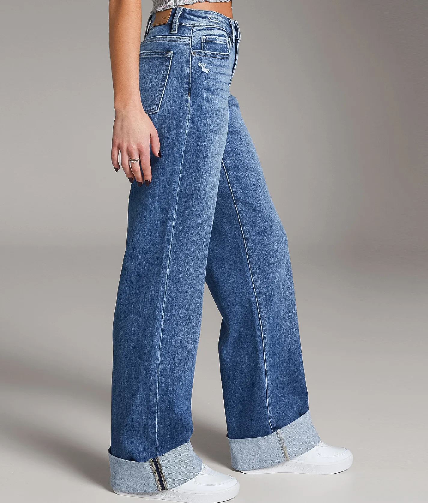 BKE Andi Wide Leg Stretch Cuffed Jean Shelton Outlet