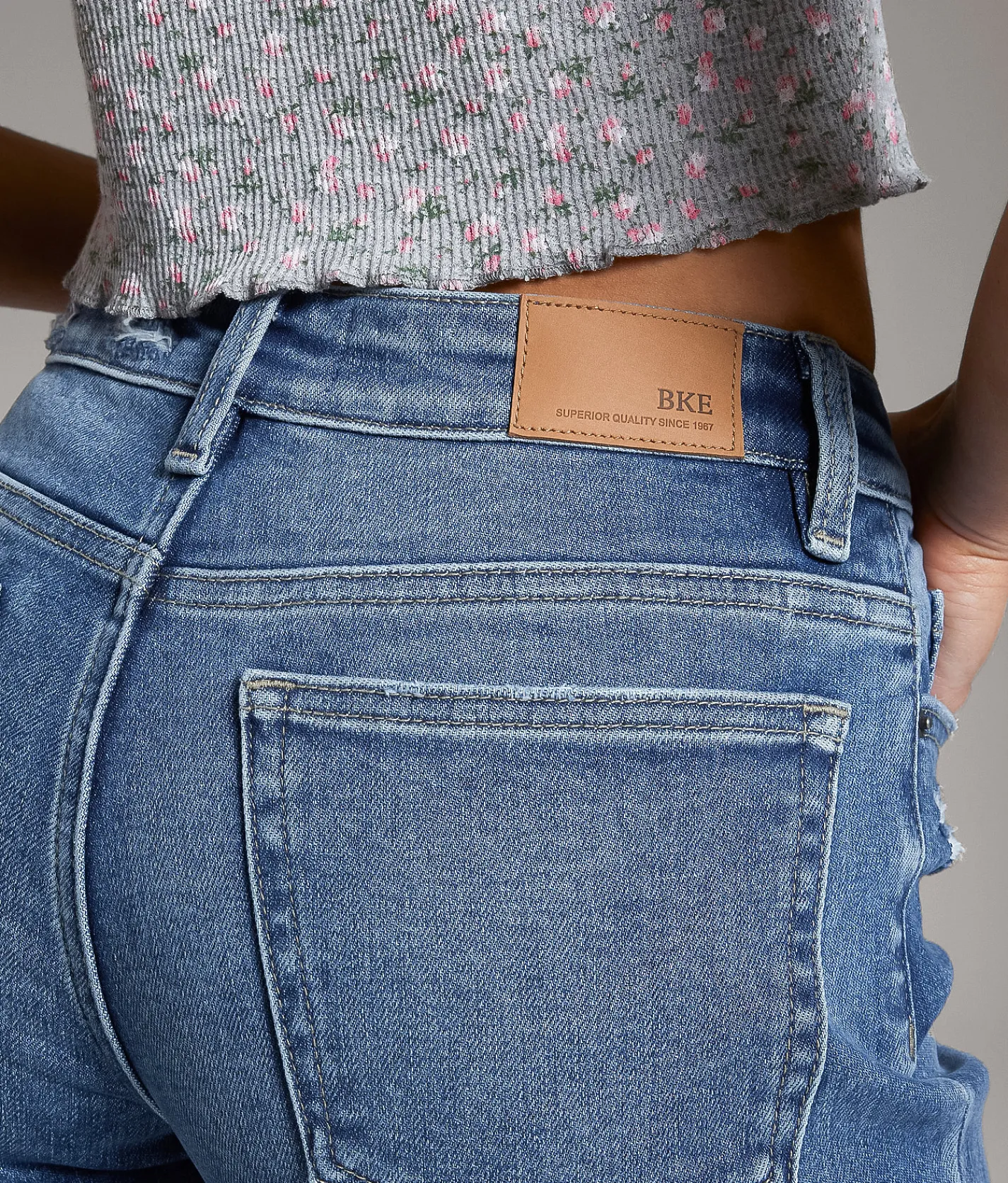 BKE Andi Wide Leg Stretch Cuffed Jean Shelton Outlet