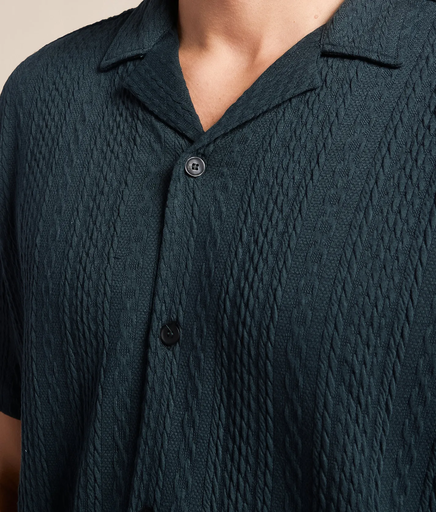 7Diamonds Andros Camp Knit Shirt Petrol Navy Online