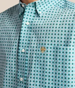 Ariat Andy Classic Western Shirt Angel Blue Geo Clearance