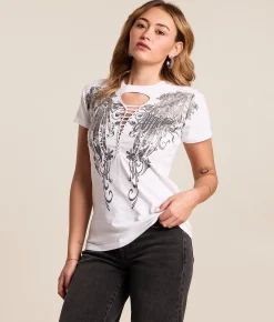 Affliction Angelic Wings T-Shirt White Outlet
