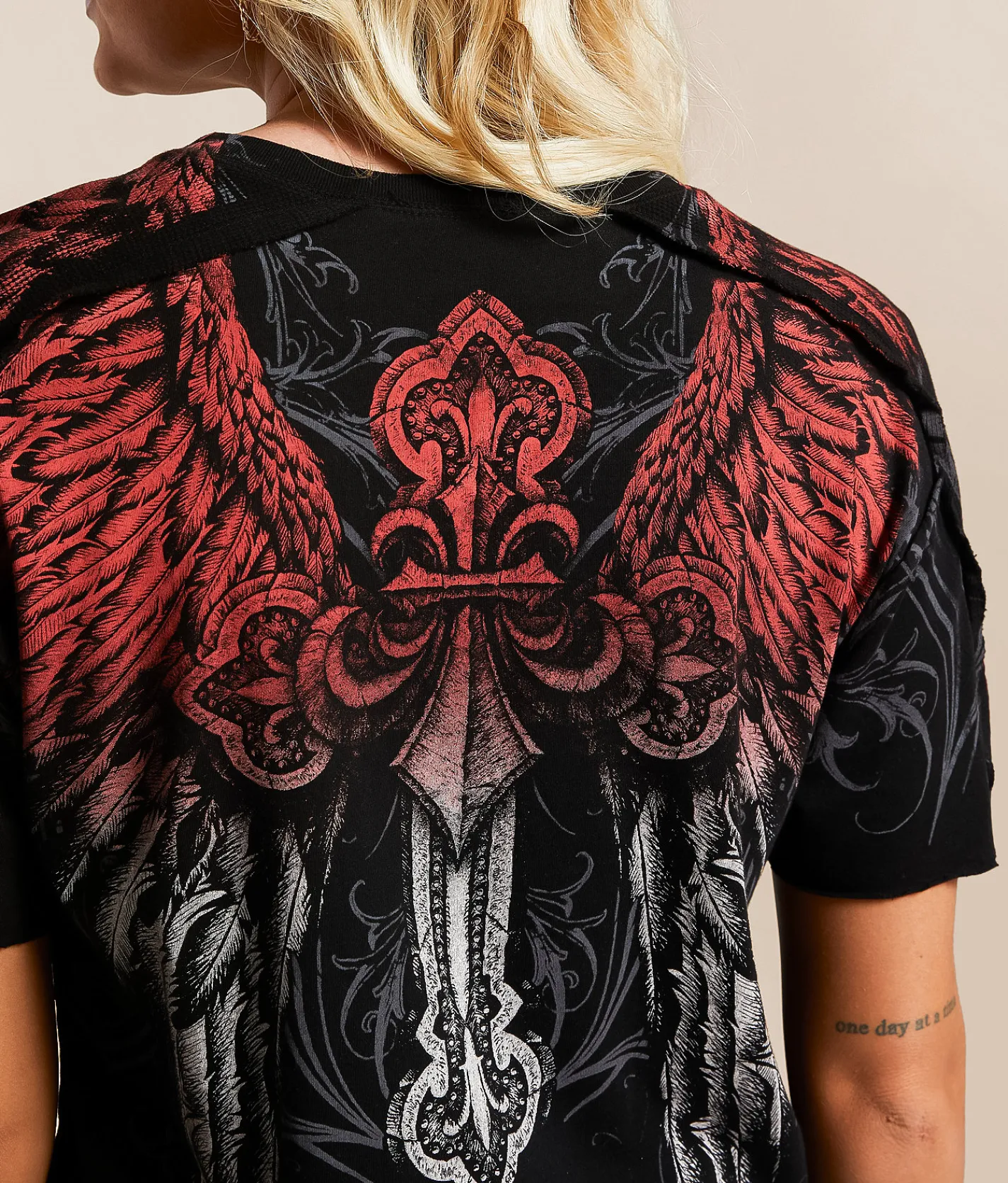 Tops | Affliction Angelo Cropped T-Shirt Black