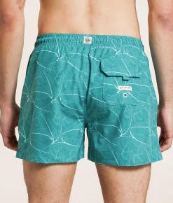 Bottoms|Swimwear | Sunset x Vine Angelo Swim Trunks Blue Spruce