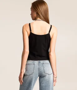 Sullen Angels Butterfly Baby Cropped Tank Top Jet Black Outlet