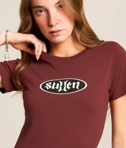 Sullen Angels Old Skool Fitted T-Shirt Hot Chocolate