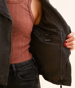 Tops|Coats & Jackets | Mauritius Animala Leather Jacket Anthracite
