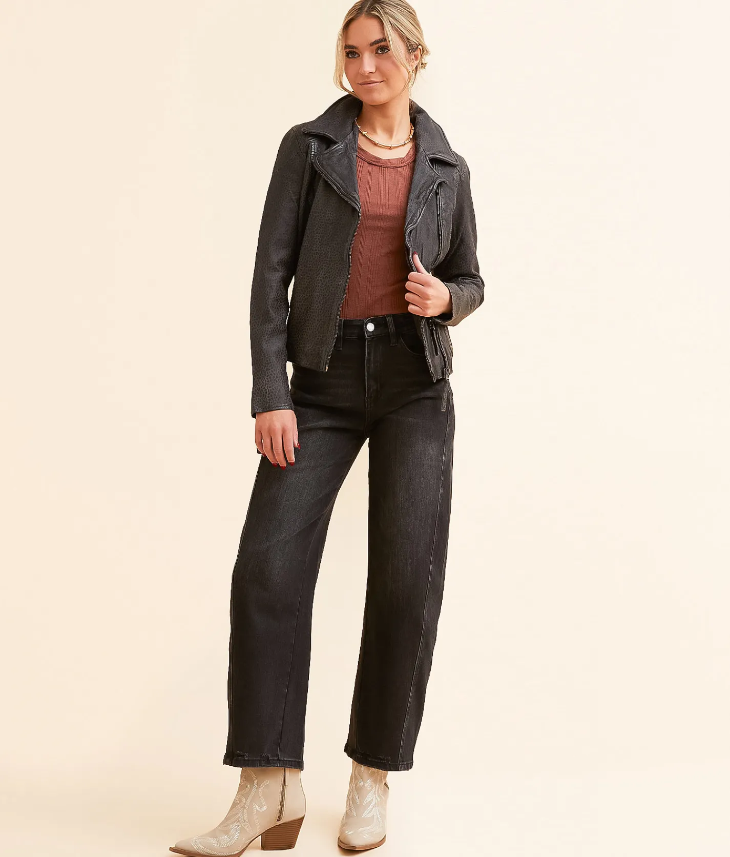 Tops|Coats & Jackets | Mauritius Animala Leather Jacket Anthracite