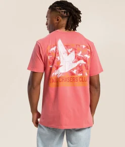 Tops|Graphic T-Shirts | Tail Chasers Club Animal Camo T-Shirt Watermelon Pigment Dye