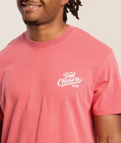 Tops|Graphic T-Shirts | Tail Chasers Club Animal Camo T-Shirt Watermelon Pigment Dye