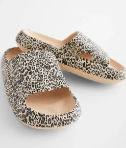 Shoes | BKE Animal Print Slide Beige