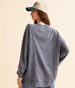 White Crow Annie Washed Pullover Black Sands Discount