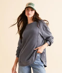 White Crow Annie Washed Pullover Black Sands Discount