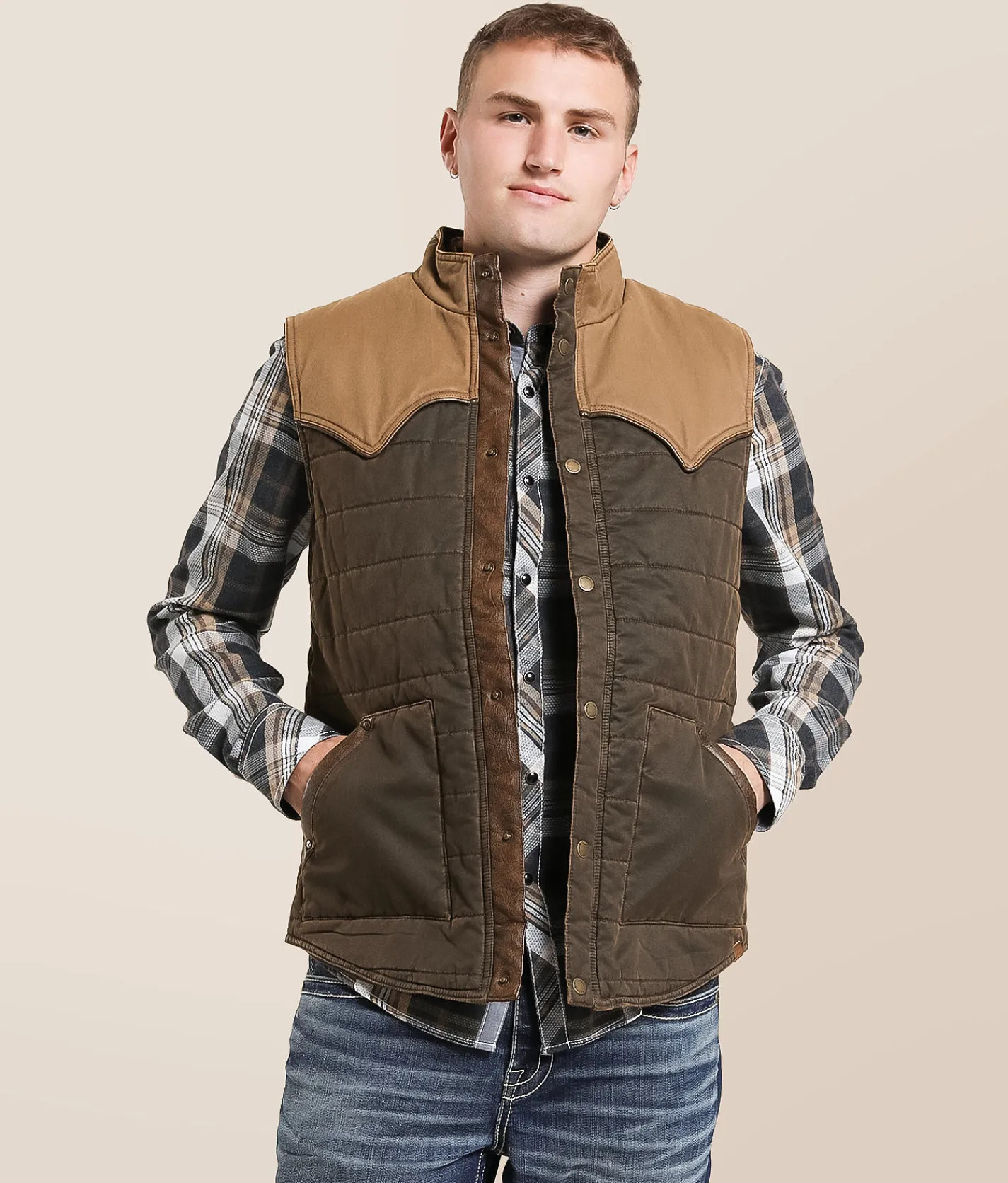 Tops|Coats & Jackets | Gentry County Antique Canvas Vest Brown