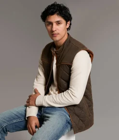Tops|Coats & Jackets | BKE Antique Quilted Vest Brown