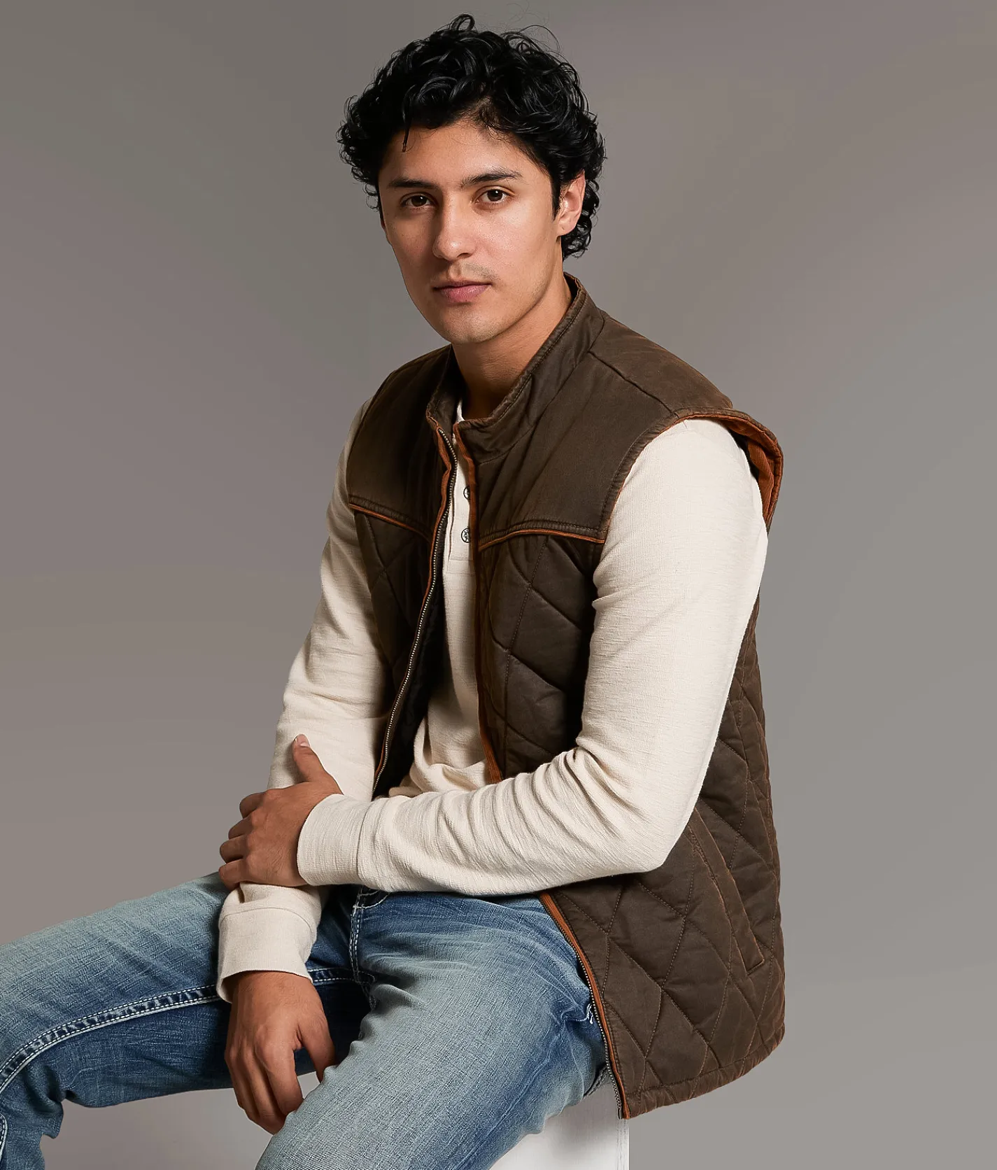 Tops|Coats & Jackets | BKE Antique Quilted Vest Brown