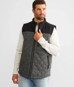 BKE Antique Wool Blend Vest Black Best