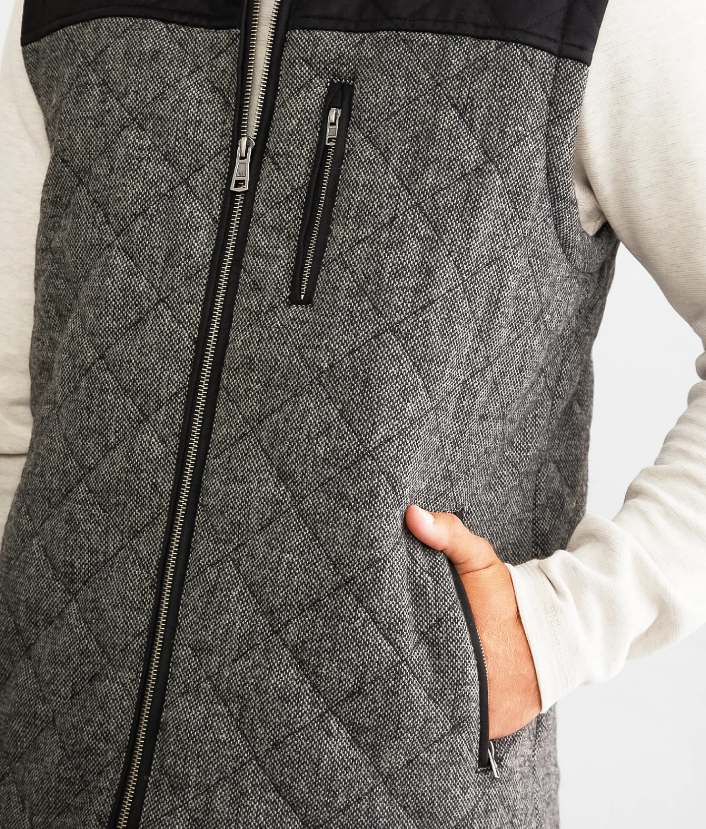 BKE Antique Wool Blend Vest Black Best