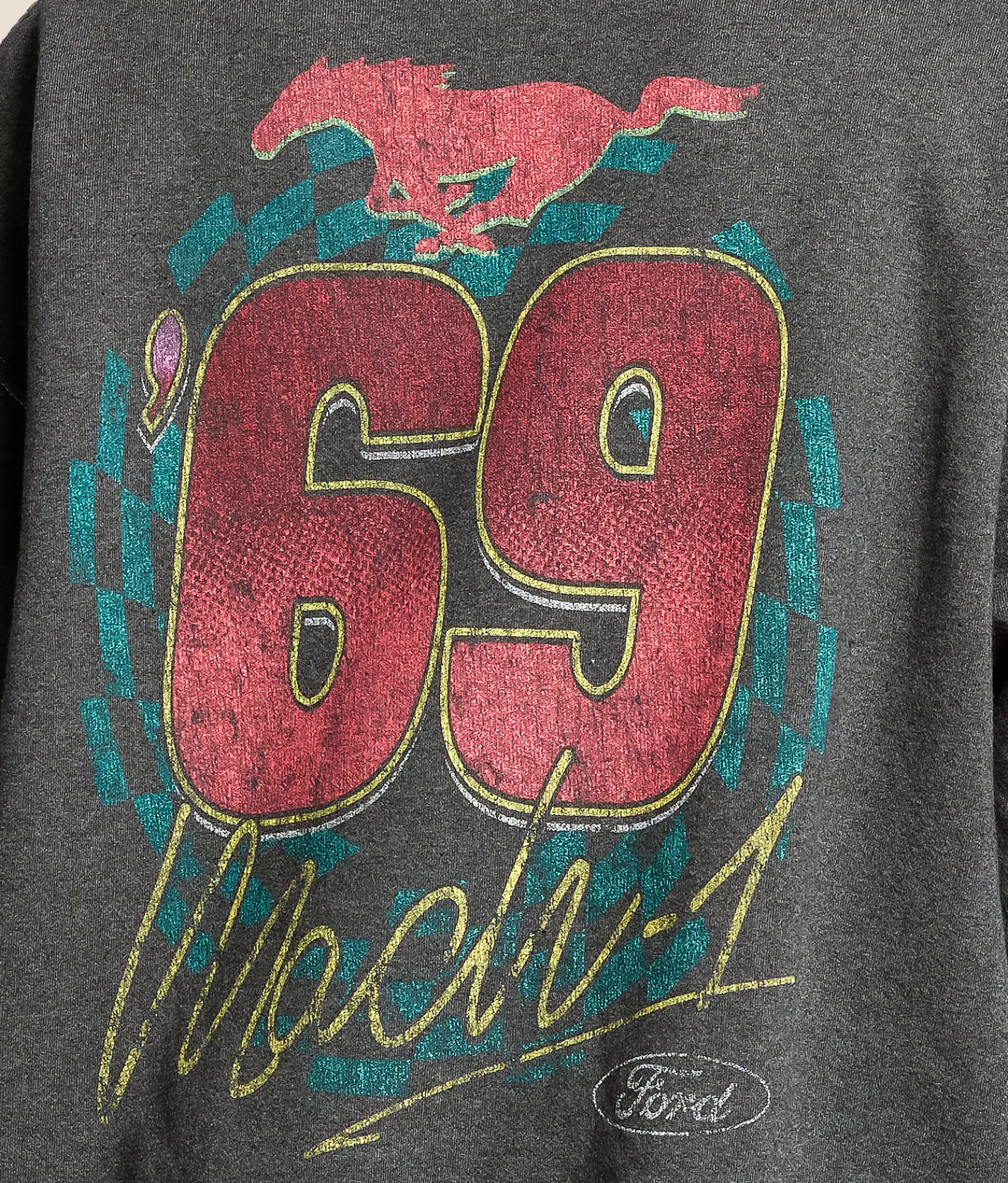 Tops | Merch Traffic '69 Ford Mustang Oversized Pullover Washed Black