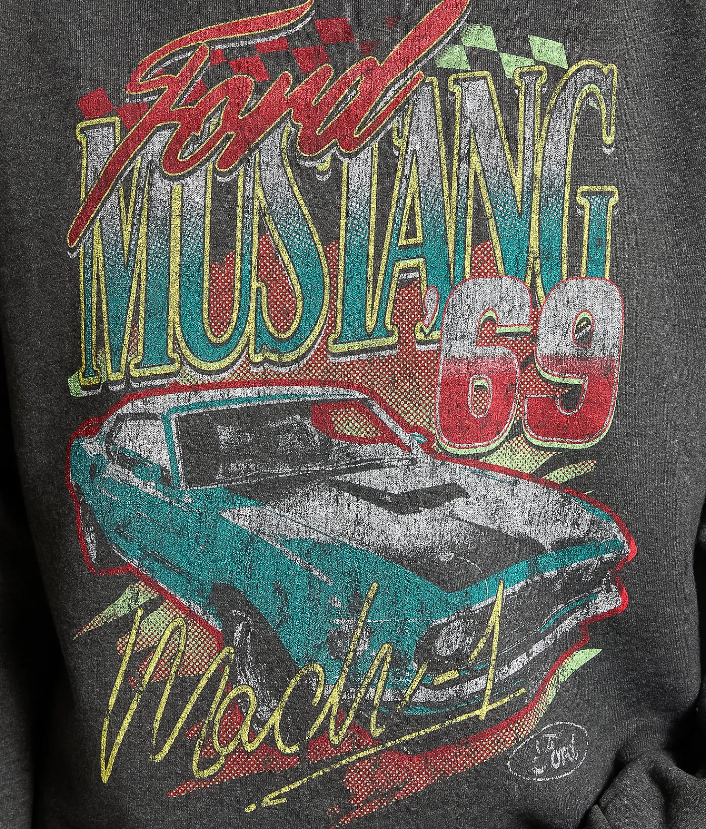 Tops | Merch Traffic '69 Ford Mustang Oversized Pullover Washed Black