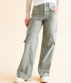 Gilded Intent 90's Wide Leg Cargo Stretch Pant Agave Green Outlet