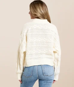 Z Supply Arctic Cable Cropped Sweater Warm White Best
