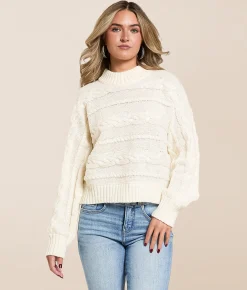 Z Supply Arctic Cable Cropped Sweater Warm White Best