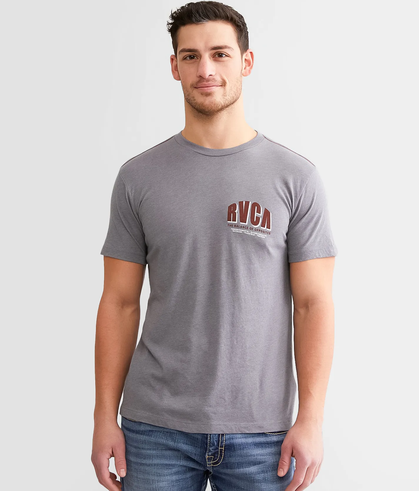 Graphic T-Shirts | RVCA Arc Upper T-Shirt Smoke