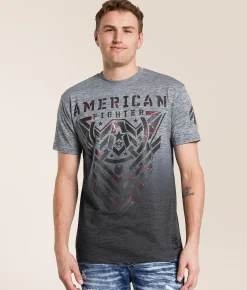 Tops|Graphic T-Shirts | American Fighter Aredale T-Shirt Heather Grey Tetris